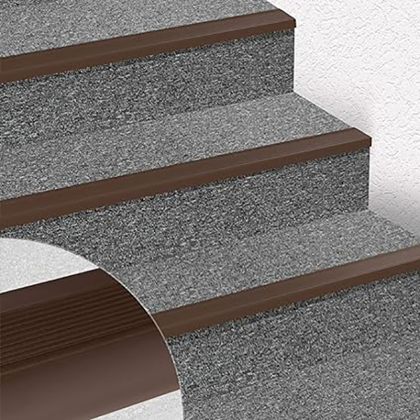  L Shape PVC Stair Nosing Profile Elegant Stair Protection For All Floors