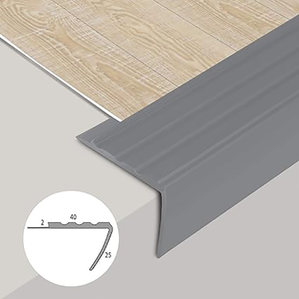  L Shape PVC Stair Nosing Profile Elegant Stair Protection For All Floors