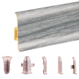 Light Grey Oak PVC Skirting Board & Accessories Cable Cover with Flexible Edges