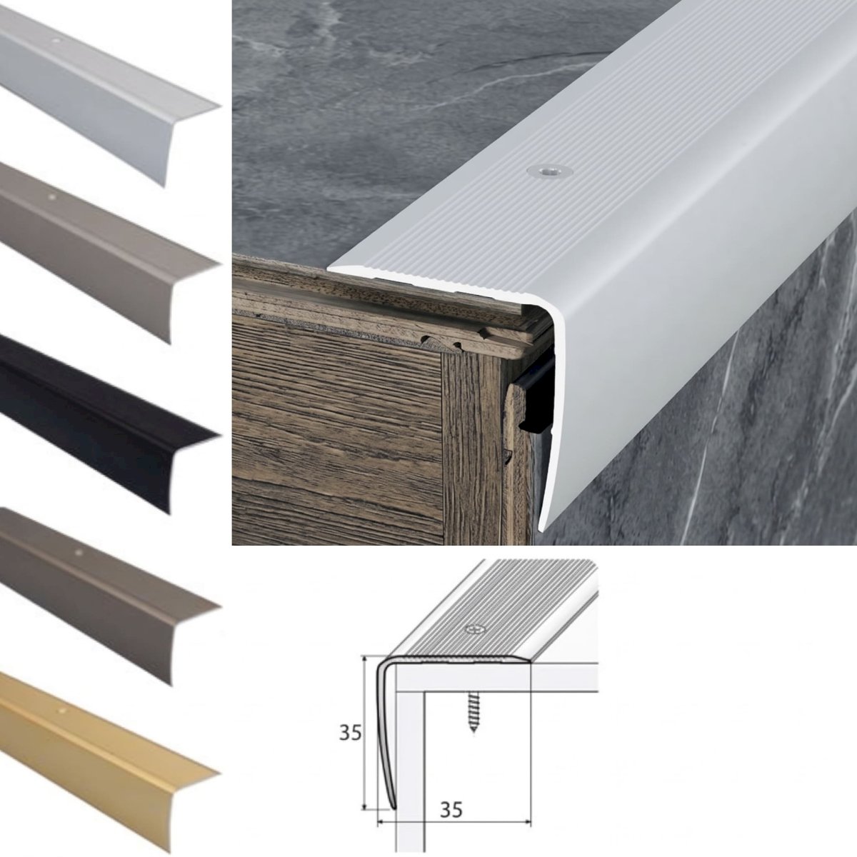 Non Slip Aluminum Stairs Nosing For Edges Protection