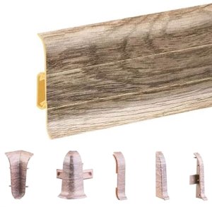 Nordic Oak PVC Skirting Board & Accessories Cable Cover with Flexible Edges