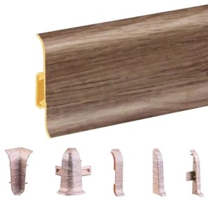 Oak Monaco PVC Skirting Board & Accessories Cable Cover with Flexible Edges
