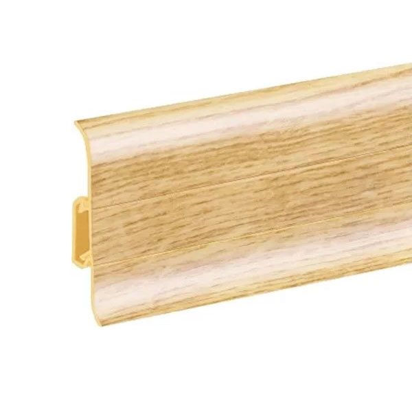 Oak Stave PVC Skirting Board & Accessories Cable Cover with Flexible Edges