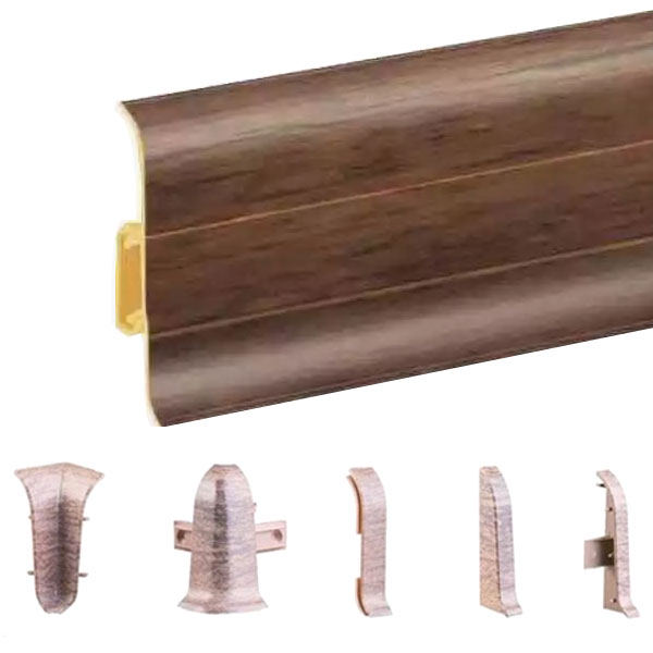 Pecan Nevada PVC Skirting Board & Accessories Cable Cover with Flexible Edges
