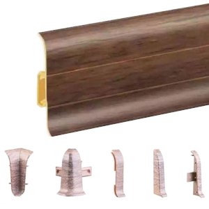 Pecan Nevada PVC Skirting Board & Accessories Cable Cover with Flexible Edges