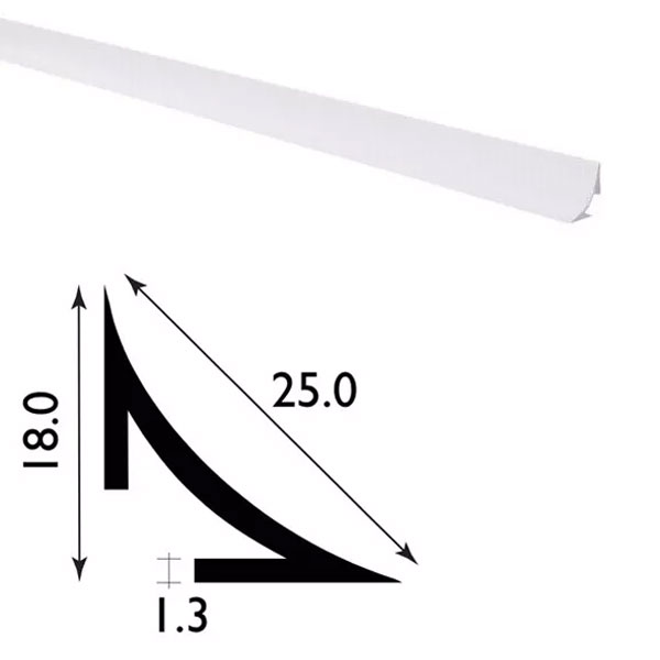 PVC Durable 2.44m Long Plastic Scotia Trim