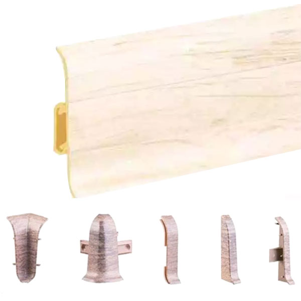PVC Skirting Board Mountain Maple & Cable Cover with Flexible Edges Accessories