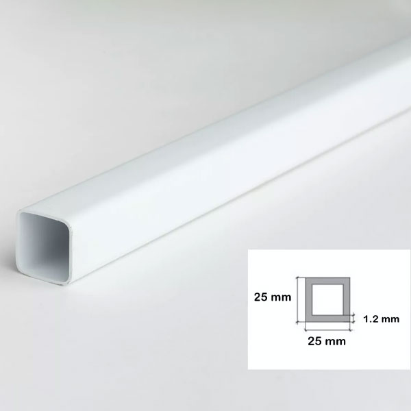 PVC Square Pipe, Box Section & Plastic Square Tubes 2.5m Long