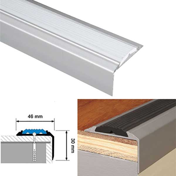 Screw Fix Aluminium Stair Nosing For Tread Edges