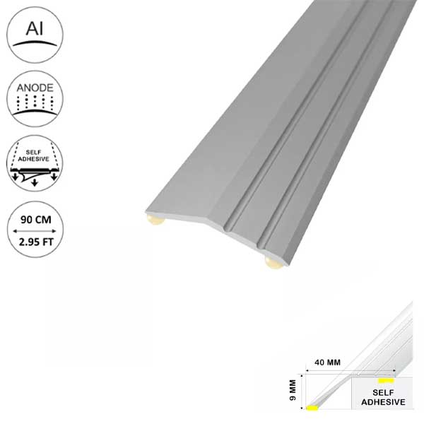 Self Adhesive Aluminium Door Trim Edge Strip For Laminate Floors 