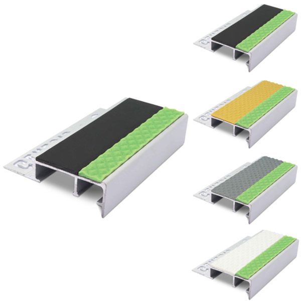Slimline Tile-In Stair Tredsafe Nosing For 10mm Flooring With PVC Insert