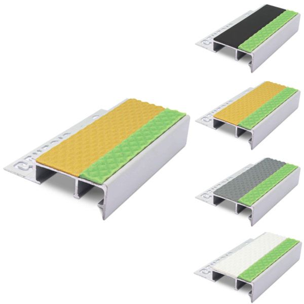 Slimline Tile-In Stair Tredsafe Nosing For 10mm Flooring With PVC Insert