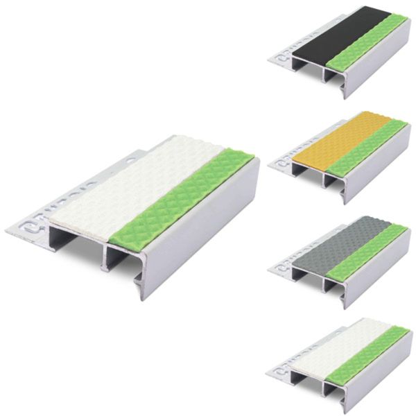 Slimline Tile-In Stair Tredsafe Nosing For 10mm Flooring With PVC Insert