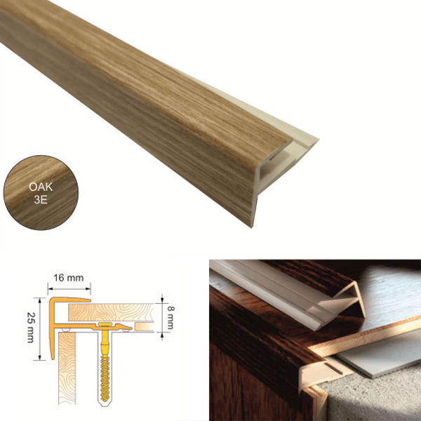 UPVC Push In Stair Nosing for Stair Laminate Edge Trim