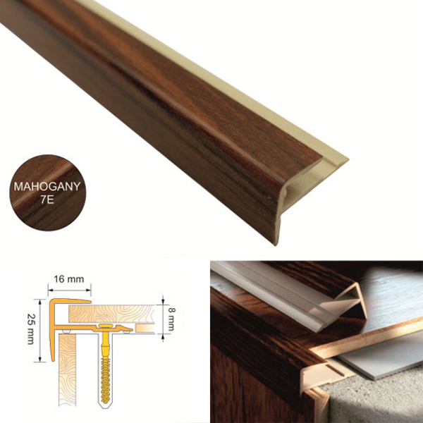 UPVC Push In Stair Nosing for Stair Laminate Edge Trim