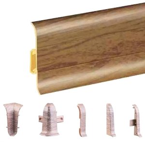 Walnut PVC Skirting Board & Cable Cover Flexible Edges Accessories